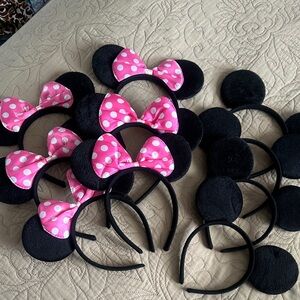 Disney Black and Pink Minnie Mouse Ears Headband set